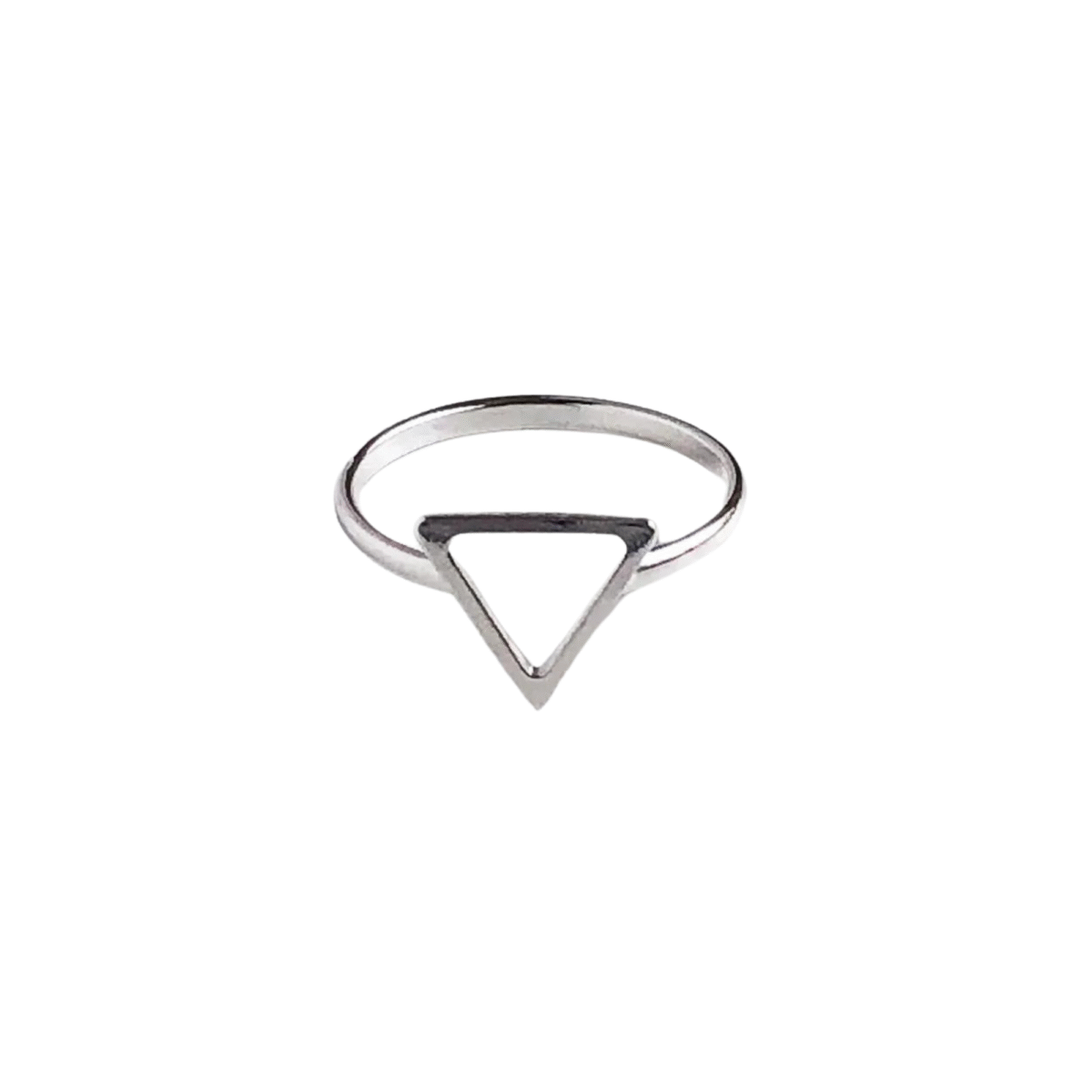 Anel Geométrico Triangulo Vazado Prata 925 - Cd. 9638
