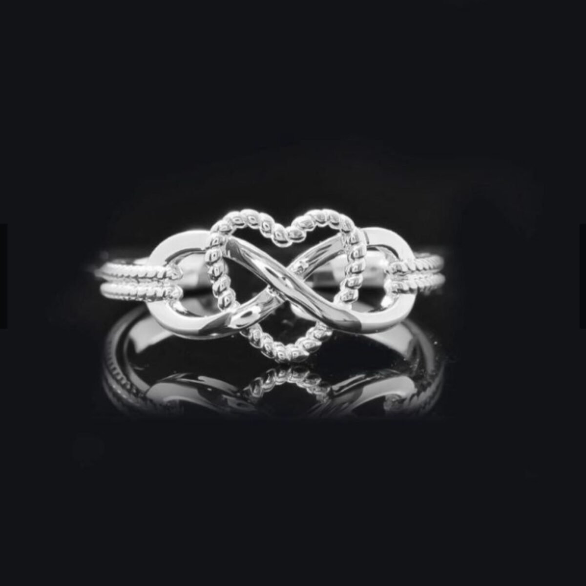 Anel Feminino de Prata 925 - Modelo Infinito Amor - Cd.2950 - Imagem 3