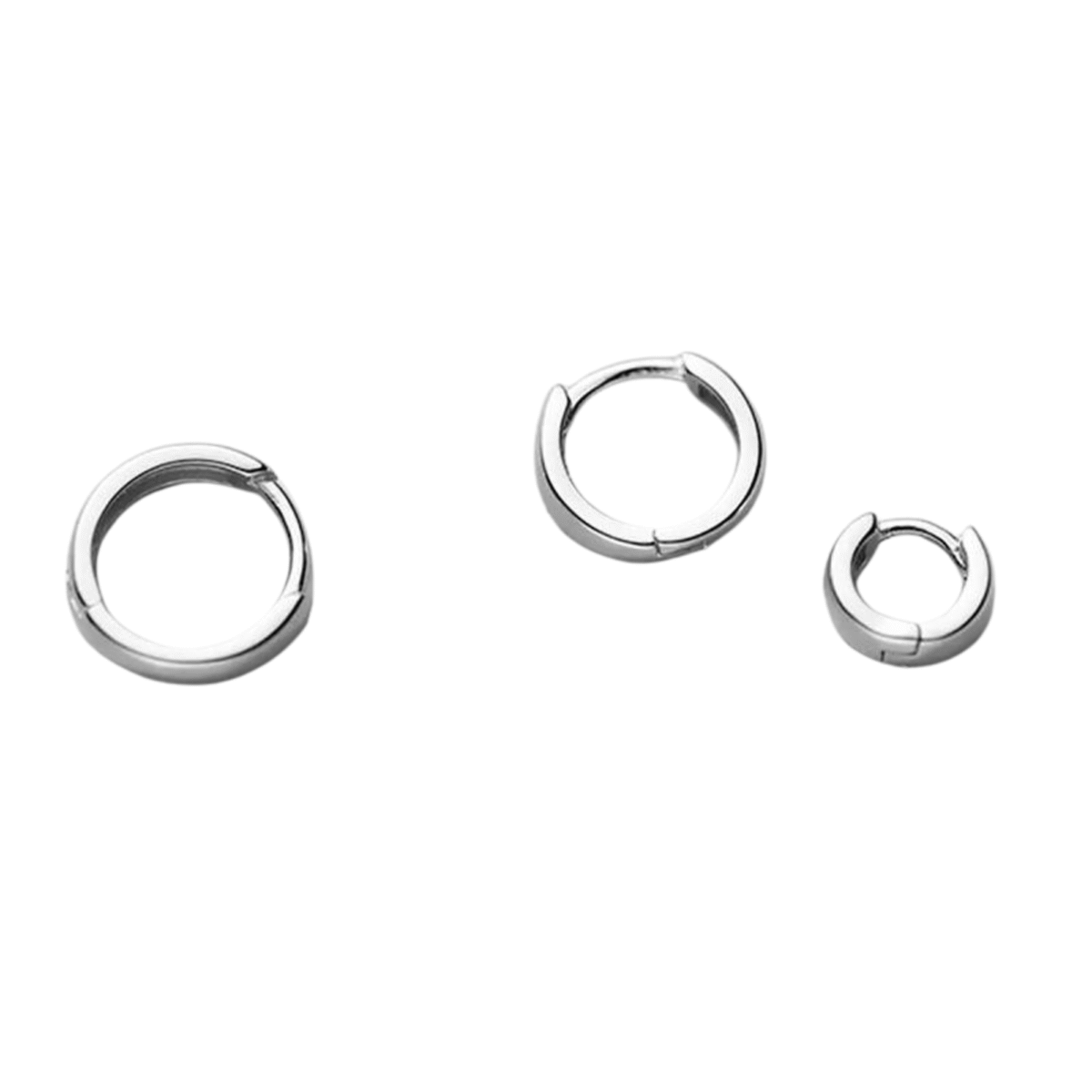 Trio de Argola de Prata 925 lisa,  Versatile " Cd.8570