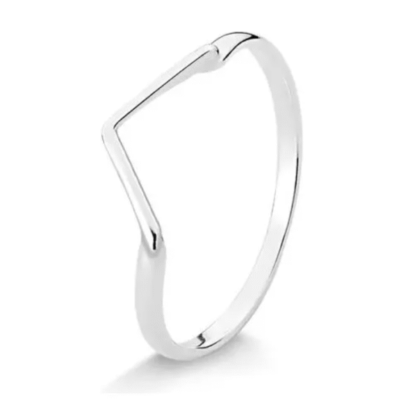 Anel de Prata 925 - Em V, Elegância Pura Cd. 8976